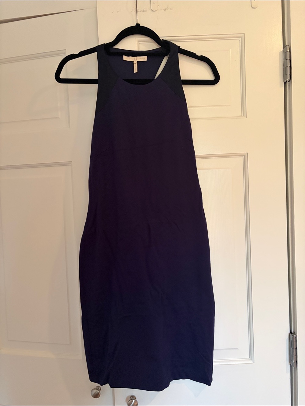 Halston Heritage Sleeveless Navy and Black Mini Dress